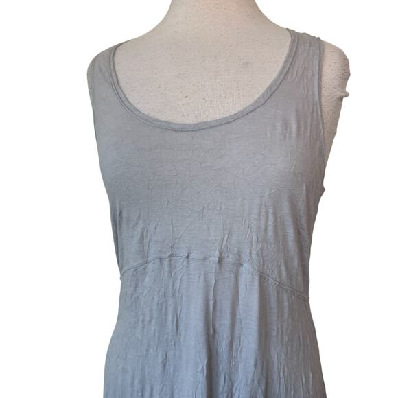 LAUREN VIDAL Scoop Neck Crinkle Knit Maxi Dress Gray Size Medium - Picture 5 of 9